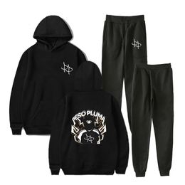 Men's Tracksuits Peso Pluma Face Hoodie Jogger Pants Fashion Two Piece Set Women Men Sweatsuits 230724