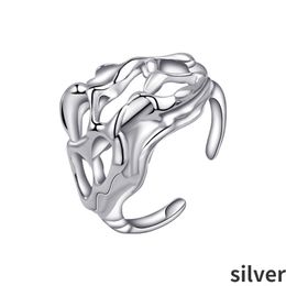 2023 Japan and South Korea's best-selling s925 sterling silver fashion hip-hop opening small crowd cool style personality ring