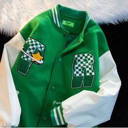 Men s Jackets American retro alphabet embroidery jackets coats men s Y2K street hip hop baseball suit couple casual trend jacket top 230724