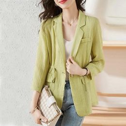 Women's Suits Lightweight Casual Blazer Jacket Slim Fitting And Versatile Simple Lace Up Spring Summer Loose Top Trend 2023