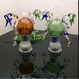 Double dragon glass water bottle Pipes Smoking Glass Bongs Glass Bubblers For Smoking Pipe Mix Colours