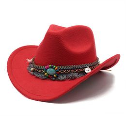Wide Brim Hats Bucket Classic Men Women Couple Wool Western Cowboy Hat Sun Party Travel Outdoor Cap Retro Drop Delivery Fashion Ac Dhjtb