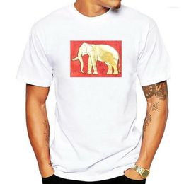 Men's T Shirts Royal Elephant Screen Print Shirt Black Men