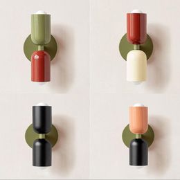 Wall Lamp Nordic LED Modern Macaron Decorative Sconces For Bedroom Bedside Study Living Rooms TV Backdrop E27 Lighting Fixtures