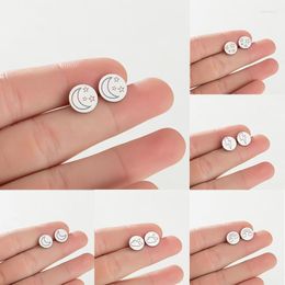 Stud Earrings Small Moon Star Ear PPercing Stainless Steel Metal Accessori For Girl Aretes De Mujer
