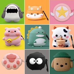 Earphone Case For Air Pro 6 Mini Pro6 Wireless Headphone Box Cute 3D Cartoon Soft Silicone Earbuds Protective Cover Accessories