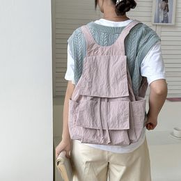 School Bags 2023 Leisure Trend Pink Zipper Women Backpack Fashion Nylon Fabric College Students for Causal Laptop Female Bag p230721