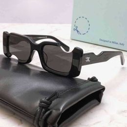 Óculos de sol Fashion Off w Luxury Offs Óculos 2022ss Oficial Mais Recente Quadrado Clássico Ow40006 Policarbonato Plate Notch Frame Branco Masculino