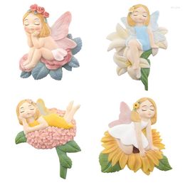 Wall Stickers Flower Fairy Lovely On-off Switch Sticker Resin 3D Outlet Cover Cartoon Room Decor