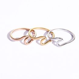 Band Rings Fashion Simple Design Sea Wave Ocean Surf Stainless Steel Rose Gold Sier Colour Finger Jewellery For Women Surfer Gift Drop Delivery