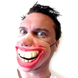 Adult Clown Latex Mask Joy Cosplay Props Humorous Elastic Band Half Face Halloween Party Funny Scary Performance Carnival Gifts