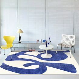 Carpet Blue Abstract Large Area Living Room Art Design Simple IG Bedroom Rug Luxury Decoration Home Tapis 230721