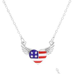 Pendant Necklaces Usa Labour Day American Flag Charms For Jy 4Th Independence Bracelet Necklace Diy Jewellery Making Patriotic Ornament Dhrur