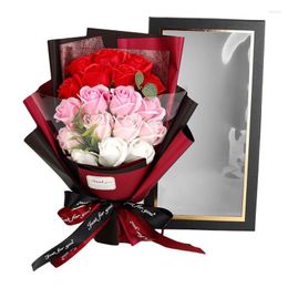 Decorative Flowers Soap Rose Bouquet Artificial Flower Wedding Mother Father Gifts With Faint Fragrance For Festival