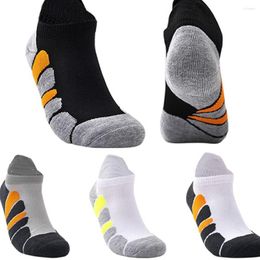 Men's Socks Casual Anti-Slip Stripe Breathable Sweat Absorption Sport Thick Towel Bottom Men Ankle Short Tube