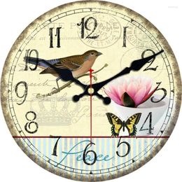 Wall Clocks Natural Scenery Birds Magpie Design Fashion Silent Living Study Office Kitchen Home Decor Art