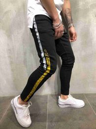 Men's Mens Striped Denim Jeans High Street Slim Fit Pencil Pants Fashion Hip Hop Male Skinny Trousers L230724