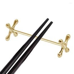 Chopsticks Metal Chopstick Holder Reusable Anti Rolling Knife Stand Plum Shape Rack Stainless Steel Gold Colour Spoon Fork