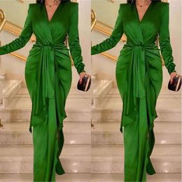 Party Dresses Green Mermaid Prom Long Sheeve Plus Size Elegant Evening Formal Gown Custom Any