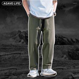 Men's Pants Spring Summer Sport Casual Straight Men Cargo Loose Drawstring Pant Creativity Solid Color Male Cotton Trousers M-3XL