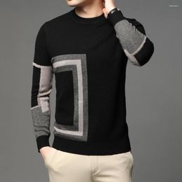 Men's Sweaters 2023 Fashion High End Designer Brand Mens Knit Black Wool Pullover Sweater Crew Neck Autum Winter Casual Jumper Clothes
