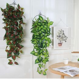 Decorative Flowers Artificial Green Plant Plastic Hanging Vine Wedding Hall El Garden Home Decoration Simulation Wall Leaf Rattan 100 Cm