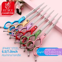 Dog Grooming Fenice Jp440c Colourful 6.5 7.0 Inch Stainless Steel Pet Cutting Scissors for Dog Grooming Straight Cutter 230721