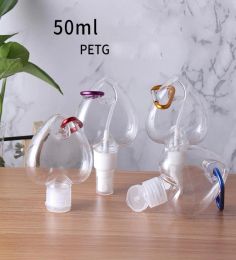 wholesale Empty Love Heart Plastic Alcohol Refillable Bottle 50ml Clear Transparent PET Hand Sanitizer Bottles with Key Ring Hook