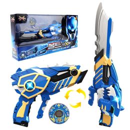 Transformation toys Robots Two Mode Mini Force Transformation Sword Toys with Sound and Light Action Figures MiniForce X Deformation Storm Weapon Gun Toy 230721