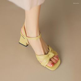 Heihaian 134 Sandals 2024 Summer Simple Elegant Peep-Toe High Heels Sweet Bow Decorative Suitable For Women 33-43