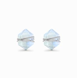 Japanese and Korean new sterling silver S925 inlaid hexagonal diamond earrings for women with exquisite design