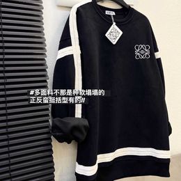 Men's Hoodies Sweatshirts Nanyou High end 2023 Early Spring New Loose Embroidery Style Unisex Black and White Simple Sweater