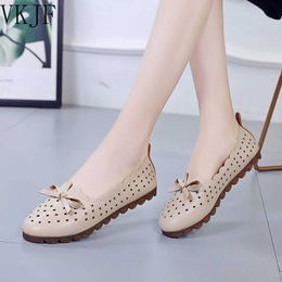 Dress Shoes Women Flats Ballet Shoes Woman Cut Out Tenis Leather Breathable Moccasins Women Boat Shoes Ballerina Ladies Casual Shoes 2023 L230724