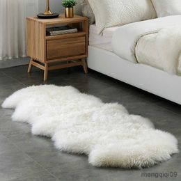 Carpets Soft Irregular Rugs For Bedroom Plush Floor Foot Mats Wool Carpets Living Room Lounge Fluffy Bedside Rug Sofa Cushion R230725