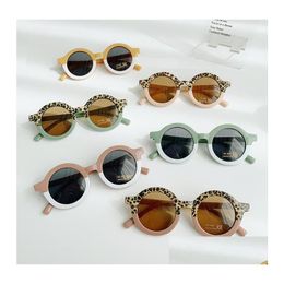 Sunglasses Children Boy Girl Cute Leopard Double Colour Round Shape Kids Vintage Uv400 Protection Classic Drop Delivery Fashion Accesso Dhxos