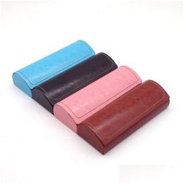 Sunglasses Cases Fashion Pu Leather Brown Spectacles Box Reading Glasses Storage Clean Cloth Drop Delivery Accessories Eyewear