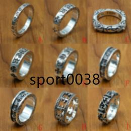 new 925 sterling silver Jewellery vintage style antique silver hand-made designer band rings crosses men ring348A