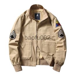 Men's Jackets 2022 Brad Pitt Fury WW2 Tanker Khaki Spring Military Cotton Bomber Jacket Lightweight Men's Cotton Tanker Jacket J230724