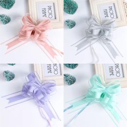 100pcs Large Size 50mm Beautiful solid color Pull Bow Ribbon Gift Packing flower bow Bowknot Party Wedding Car Room Decoration T20329f