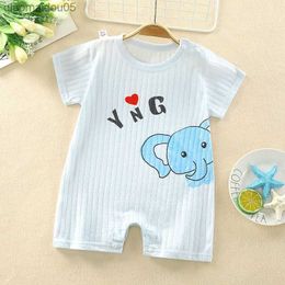 Newborn Baby Romper Summer Baby Boys Girls Cotton Bodysuit Kids Cartoon Onesie Pyjamas Clothes Baby Short Sleeve Jumpsuit Com L230712