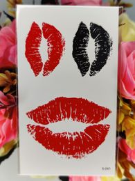 Waterproof Fake Tattoo Stickers Sexy Lips Kiss Temporary Tattoos Transferable Tatoo Cool Body Art Tatoo for Men Women Girl