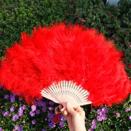 Fluffy Chinese Chinese Vintage Style Fans Classical Trendy Props Props Solid Coll As Gift Fan Home Decoration Bride Alegant Accessories JY24