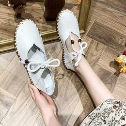 Dress Shoes Women Casual Single Shoes New Soft Sole Non-slip Oxfords Women Flat sneaker Comfort Lace Up Light Woman Walking Shoes L230724