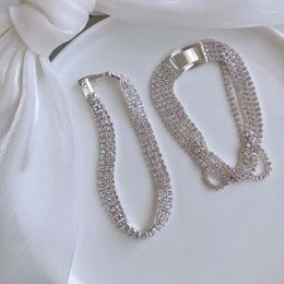 Link Bracelets Silver Colour Sparkling Cubic Moissanite Gemstone Bracelet For Women Charm Elegant Bride Wedding Party Jewellery Gift 2023