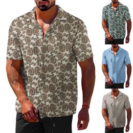 Men's Casual Shirts Summer Shirt Brand High Quality Slim Fit Youth Cashew Flower Hawaii Outdoor Beach Versatile Short Sleeve Top