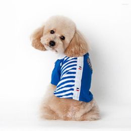 Dog Apparel Jacket Navy Wind Stripe Printing Two Legs Clothes Puppy Coat Teddy Wholesale And Retail