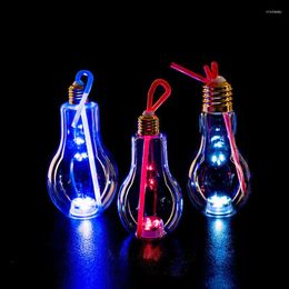 Water Bottles Creative Bulb Bottle Brief Fashion Cute Milk Juice Light Shape Cup 100/200/300/400/500ml Party Plastic