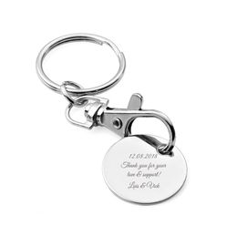 50PCS Personalised Trolley Coin Token Keychain Gifts Supermarket Company Customised Engraved Promotional Item Key Rings