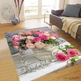 Carpets Flower 3D Carpet for Bedroom Large Floor Mat Area Rugs Anti-Slip Bathroom Kitchen Hallway Living Room Home Decor R230725