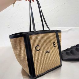 Beach Totes Bag Letter Shopping Bags Fashion Totes Designer Women Straw Knitting Handbags Summer Shoulder Bags Large Casual Tote 230710